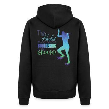 Bouldering - Unisex Premium Organic Zip Hoodie - black - Back - Nico (187cm)