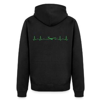 Planeurs Planeurs Rythme cardiaque - Veste à capuche bio Premium Unisexe - noir - Dos - Nico (187cm)