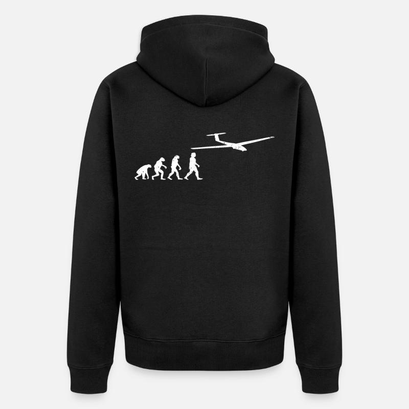 Gliding Glider Glider Evolution - Unisex Premium Organic Zip Hoodie - black
