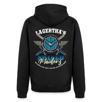 Wikinger Lagertha Bouclier Vierges - Veste à capuche bio Premium Unisexe - noir - Dos - Nico (187cm)