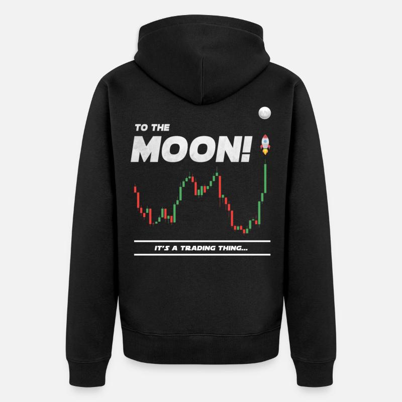 Bitcoin-Marchand Vers la Lune, Crypto - Veste à capuche bio Premium Unisexe - noir