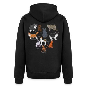 Espèces de chats, chats, chatons - Veste à capuche bio Premium Unisexe - noir - Dos - Nico (187cm)