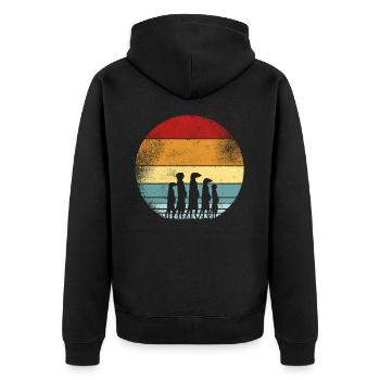 Suricate Vintage Afrique - Veste à capuche bio Premium Unisexe - noir - Dos - Nico (187cm)