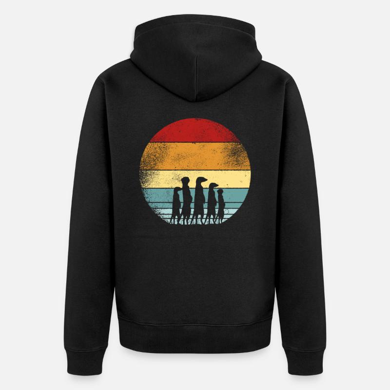 Erdmännchen - Unisex Premium Bio Zip Hoodie - Schwarz