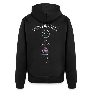 Yoga, Spiritual Yoga Type, Stick Man - Unisex Premium Organic Zip Hoodie - black - Back - Nico (187cm)