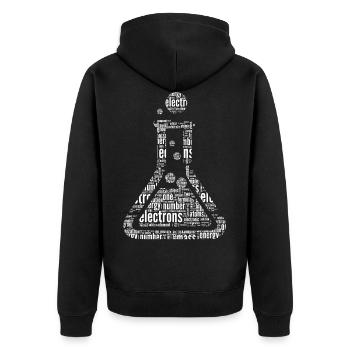 Geschenk Für Physik- Und Chemielehrer - Unisex Premium Bio Zip Hoodie - Schwarz - Hinten - Nico (187cm)