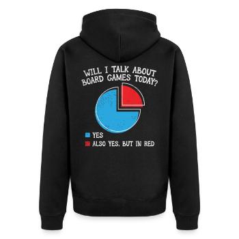 Brettspiel spielen Spieleabend Würfelspiel - Unisex Premium Bio Zip Hoodie - Schwarz - Hinten - Nico (187cm)