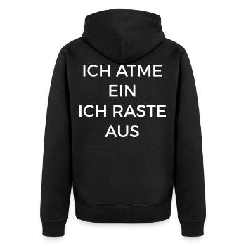 No Title - Unisex Premium Bio Zip Hoodie - Schwarz - Hinten - Nico (187cm)