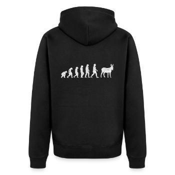 Donkey Mules Mules Mulis Evolution - Unisex Premium Organic Zip Hoodie - black - Back - Nico (187cm)
