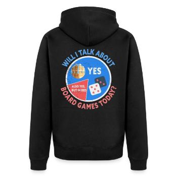 Brettspiel spielen Spieleabend Würfelspiel - Unisex Premium Bio Zip Hoodie - Schwarz - Hinten - Nico (187cm)