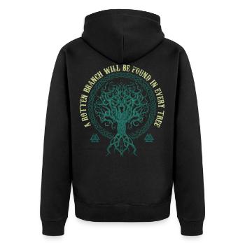 Vikings, vieilles citations, Vikings - Veste à capuche bio Premium Unisexe - noir - Dos - Nico (187cm)