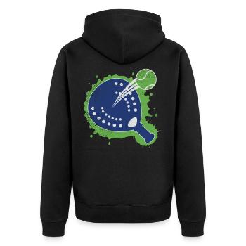 Padel Players Racket Playing Padel Vintage - Unisex Premium Organic Zip Hoodie - black - Back - Nico (187cm)
