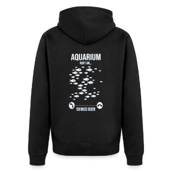Aquarium Aquarianer Fische Aquaristik Zierfische - Unisex Premium Bio Zip Hoodie - Schwarz - Hinten - Nico (187cm)