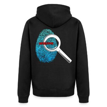 Detective, Children, - Unisex Premium Organic Zip Hoodie - black - Back - Nico (187cm)