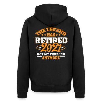 2021 Im Ruhestand Seit 2021 Party Ruhestand Design - Unisex Premium Bio Zip Hoodie - Schwarz - Hinten - Nico (187cm)