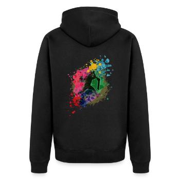Scooter Tretroller Stunts Skatepark - Unisex Premium Bio Zip Hoodie - Schwarz - Hinten - Nico (187cm)