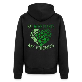 Alimentation saine Végétariens Fruits et légumes - Veste à capuche bio Premium Unisexe - noir - Dos - Nico (187cm)