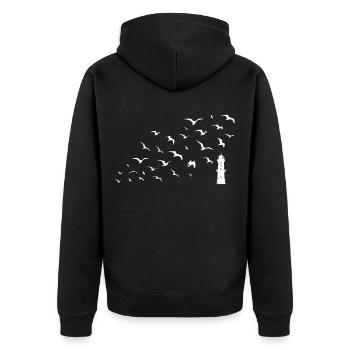 Lighthouse North Sea North German Lighthouses Coast - Unisex Premium Organic Zip Hoodie - black - Back - Nico (187cm)