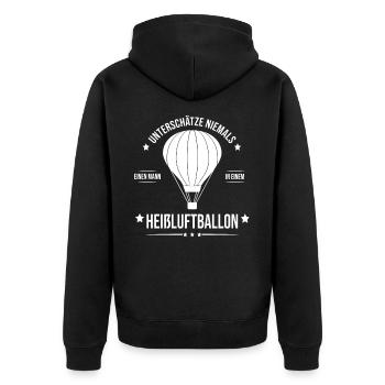 Heißluftballon Ballonfahrer Ballonpilot Ballonflug - Unisex Premium Bio Zip Hoodie - Schwarz - Hinten - Nico (187cm)