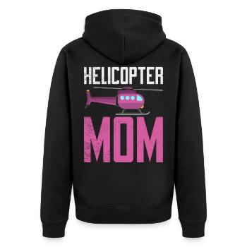 Helikopter Mama Kinder Mutter Eltern - Unisex Premium Bio Zip Hoodie - Schwarz - Hinten - Nico (187cm)