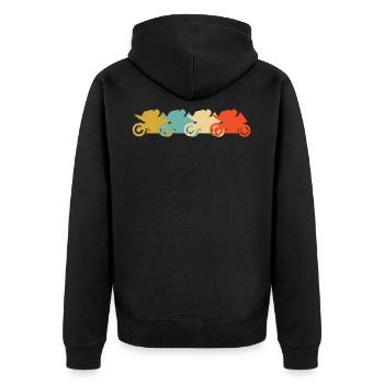 Courses de moto sur route - Veste à capuche bio Premium Unisexe - noir - Dos - Nico (187cm)