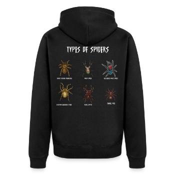 Types of spiders, spiders - Unisex Premium Organic Zip Hoodie - black - Back - Nico (187cm)