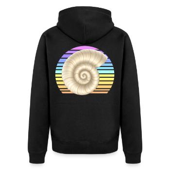 La coquille d’escargot au coucher du soleil - Veste à capuche bio Premium Unisexe - noir - Dos - Nico (187cm)