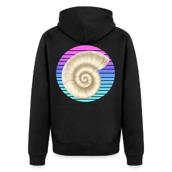 La coquille d’escargot au coucher du soleil - Veste à capuche bio Premium Unisexe - noir - Dos - Nico (187cm)