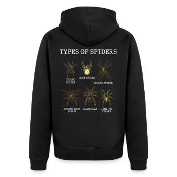 Arten Von Spinnen, Spinnen, Arachnologie - Unisex Premium Bio Zip Hoodie - Schwarz - Hinten - Nico (187cm)