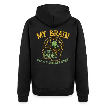 Padel Sportplatz Training Padelspieler - Unisex Premium Bio Zip Hoodie - Schwarz - Hinten - Nico (187cm)