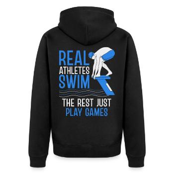 Natation Natation Nageurs Club de natation - Veste à capuche bio Premium Unisexe - noir - Dos - Nico (187cm)