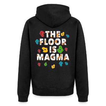 Klettern, Klettern, Klettern - Unisex Premium Bio Zip Hoodie - Schwarz - Hinten - Nico (187cm)