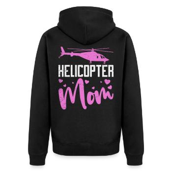 Helikopter Mama Kinder Mutter Eltern - Unisex Premium Bio Zip Hoodie - Schwarz - Hinten - Nico (187cm)