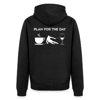 Funny Coffee Ski Ski Ski Wine Design - Unisex Premium Organic Zip Hoodie - black - Back - Nico (187cm)