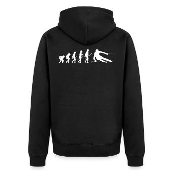 Ski Ski Ski Ski Gear - Unisex Premium Organic Zip Hoodie - black - Back - Nico (187cm)