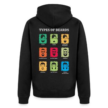 Types of Beards, Beard Bearers Gift, Beard - Unisex Premium Organic Zip Hoodie - black - Back - Nico (187cm)