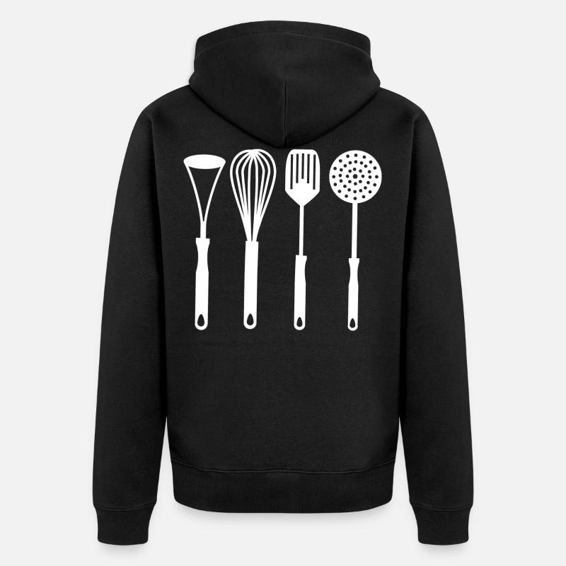 Ustensiles de cuisine - Veste à capuche bio Premium Unisexe - noir