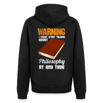 Philosophy Thinker Freethinker Philosopher - Unisex Premium Organic Zip Hoodie - black - Back - Nico (187cm)