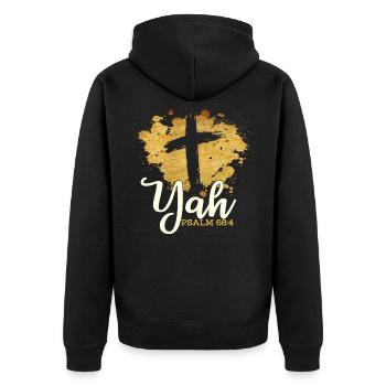 Hebrew Israelite Yahweh - Unisex Premium Organic Zip Hoodie - black - Back - Nico (187cm)
