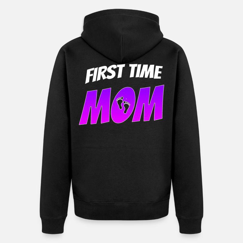 Mama Mutter Schwanger - Unisex Premium Bio Zip Hoodie - Schwarz