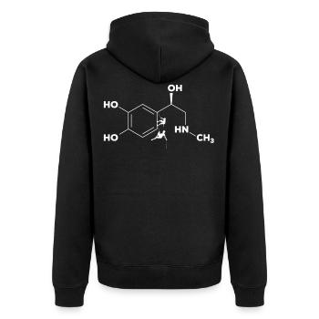 Klettern Adrenalin, Kletterer, Klettern - Unisex Premium Bio Zip Hoodie - Schwarz - Hinten - Nico (187cm)