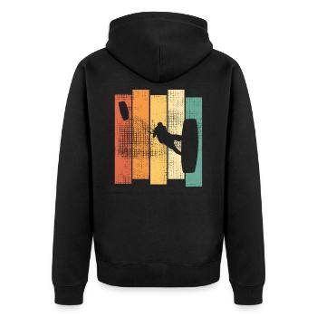 Kite Kitesurfer kiteboarding kitesurfing - Unisex Premium Bio Zip Hoodie - Schwarz - Hinten - Nico (187cm)