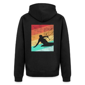 Kitesurfer kite kiteboard kitesurfing - Veste à capuche bio Premium Unisexe - noir - Dos - Nico (187cm)