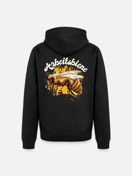 Arbeitsbiene, Fleissig - Unisex Premium Bio Zip Hoodie - Schwarz