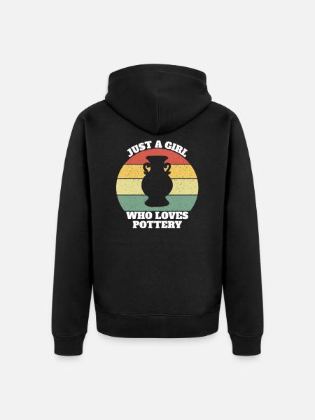Ceramic Ceramic Porcelain Girl - Unisex Premium Organic Zip Hoodie - black