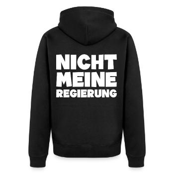 Bundestagswahl Regierung Politik Geschenk - Unisex Premium Bio Zip Hoodie - Schwarz - Hinten - Nico (187cm)
