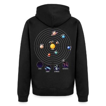 Solar system, planets, universe, astrology - Unisex Premium Organic Zip Hoodie - black - Back - Nico (187cm)