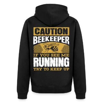 Beekeeper, bee, bees, honey, beekeeping, beekeeping - Unisex Premium Organic Zip Hoodie - black - Back - Nico (187cm)