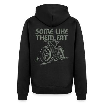 Cycling Fat Tire Mountain Bike Bicycling Biker - Unisex Premium Organic Zip Hoodie - black - Back - Nico (187cm)