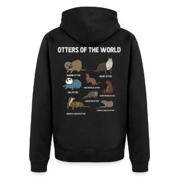 Loutres du monde, loutres - Veste à capuche bio Premium Unisexe - noir - Dos - Nico (187cm)